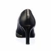 Pantofi dama din piele naturala - Negru Pauni + Lac - A10 NPL