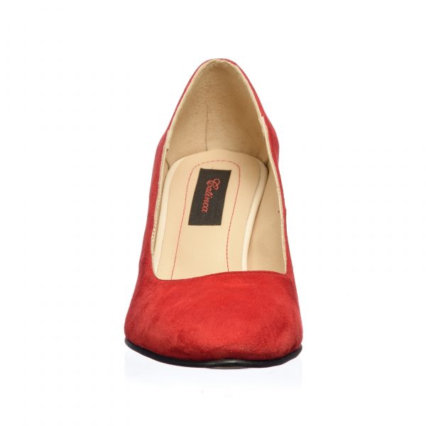 Pantofi dama din piele naturala - Rosu Antilopa - R7 RA