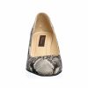 Pantofi dama din piele naturala - Sarpe Alb cu Negru - R7 SAN