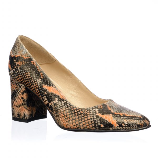Pantofi dama din piele naturala - Sarpe Galben - R7 SG