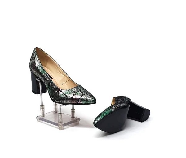 Pantofi dama din piele naturala - Verde Straveziu - A9 VS