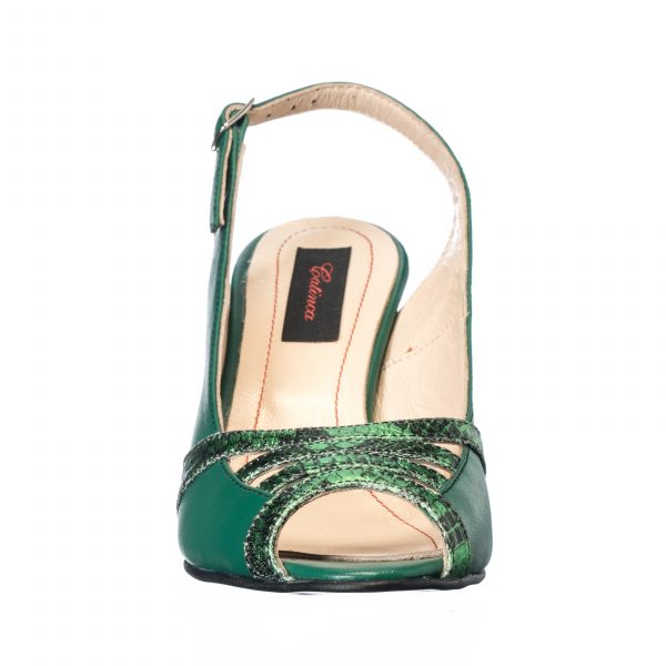 Sandale dama din piele naturala - Verde Sarpe Verde - 024 VSV