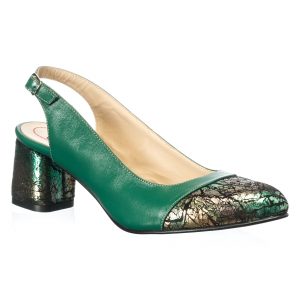 Sandale dama din piele naturala - Verde Straveziu - A55 VST