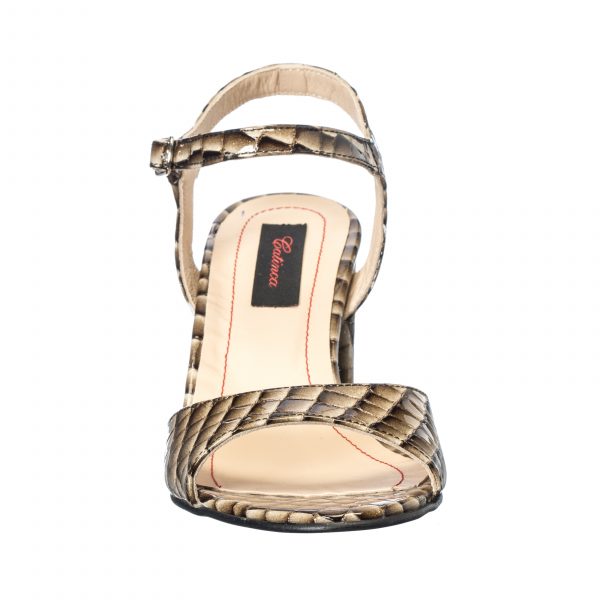 Sandale dama din piele naturala - Kaki Croco - S15 KC