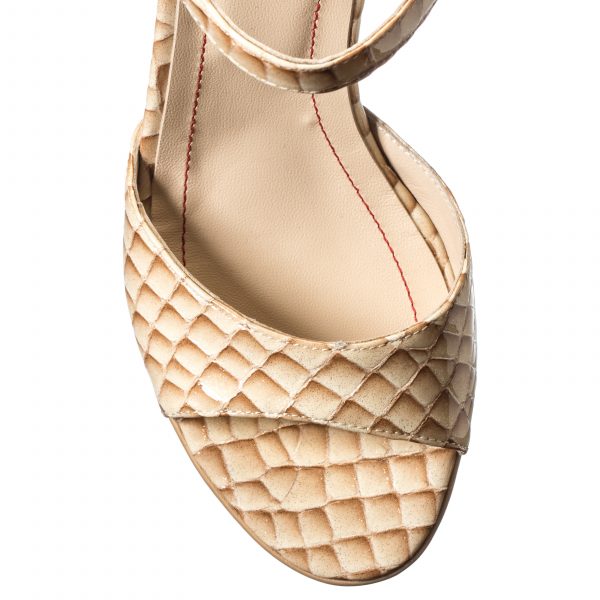 Sandale dama din piele naturala - Maro Croco - S15 MC