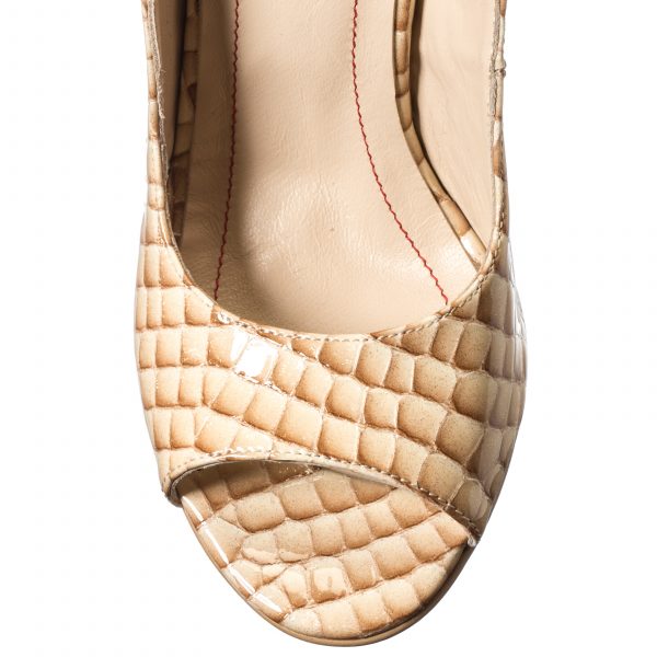 Sandale dama din piele naturala - Maro Croco - S29 MC