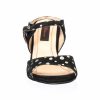 Sandale dama din piele naturala - Negru Cercuri Albe - S100 NCA
