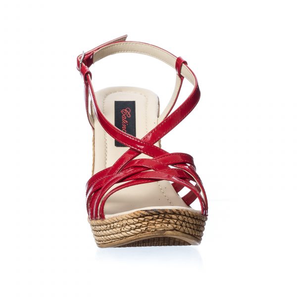 Sandale dama din piele naturala - Rosu Lac - G21 RL
