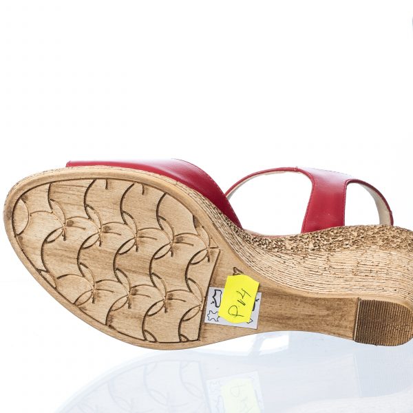 Sandale dama din piele naturala - Rosu - P14 R