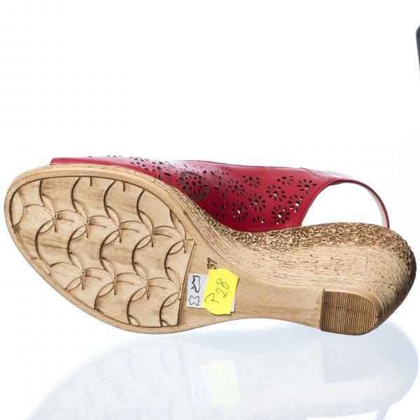 Sandale dama din piele naturala - Rosu - P28 R