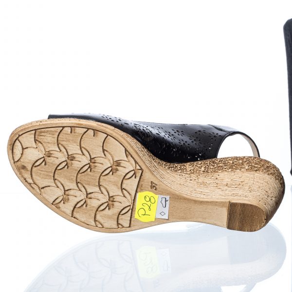 Sandale dama din piele naturala - Negru - P28 N