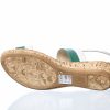 Sandale dama din piele naturala - Alb cu Verde - E8 AV