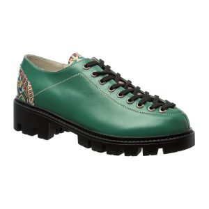 Pantofi dama din piele naturala - Verde Box Model Traditional - X2 VBMT