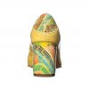 Pantofi dama din piele naturala - Galben cu Toc Mozaic - R9 GTM
