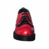 Pantofi dama din piele naturala - Rosu Box + Negru - X4 RBN