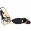 Sandale dama din piele naturala - Negru cu Sarpe Rosu - A55 NSR