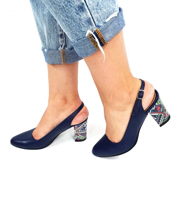 Sandale dama din piele naturala - Blu Toc Model Traditional - V7 BTMT