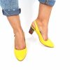 Sandale dama din piele naturala - Galben Toc Mozaic 3D - V7 GTM3D