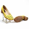 Pantofi dama perforati din piele naturala - Galben - T13 G