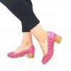 Pantofi dama perforati din piele naturala - Roz - T13 RZ