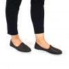 Pantofi dama perforati din piele naturala - Negru - 972 N
