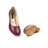 Pantofi dama perforati din piele naturala - Bordo - T14 BO