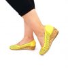 Pantofi dama perforati din piele naturala - Galben - T14 GA