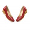 Pantofi dama perforati din piele naturala - Rosu - T14 R