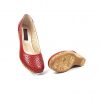Pantofi dama perforati din piele naturala - Rosu - T14 R