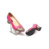 Pantofi dama din piele naturala - Roz cu Patratele 3D - A5 RP3D