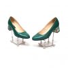 Pantofi dama din piele naturala - Verde Box cu Pictura Verde - A6 VBPV