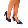 Pantofi dama din piele naturala - Bleumarin cu Traditional - R7 BT