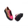 Pantofi dama din piele naturala - Roz cu Patratele 3D - X3 RP3D