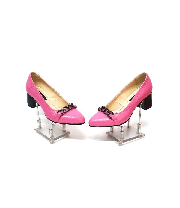 Pantofi dama din piele naturala - Roz Bizonat - A11 RB