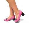 Pantofi dama din piele naturala - Roz Bizonat - A11 RB