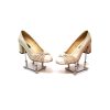 Pantofi dama din piele naturala - Bej Sidef cu Firicel Auriu - A13 BSFA