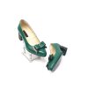 Pantofi dama din piele naturala - Verde Box cu Straveziu - A12 VBS