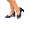 Pantofi dama din piele naturala - Bleumarin cu Traditional - 03 BT