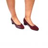 Pantofi dama din piele naturala - Bordo Antilopa cu Pietre Bordo - 208 BAPB