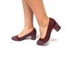 Pantofi dama din piele naturala - Bordo cu Pietre Bordo - A3 BPB