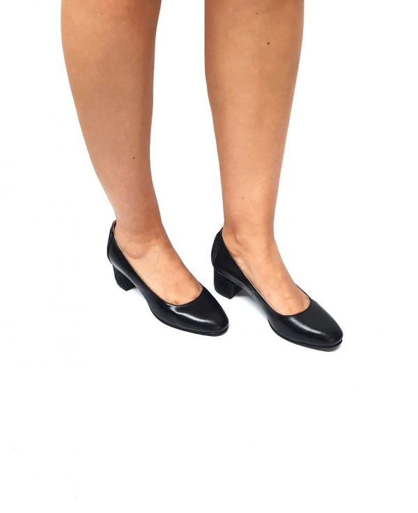 Pantofi dama din piele naturala - Negru cu Camuflaj Negru - A7 NCN