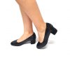 Pantofi dama din piele naturala - Negru cu Camuflaj Negru - A7 NCN