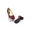 Pantofi dama din piele naturala - Bordo Box cu Antilopa si Pietre Bordo - C33 BBAPB