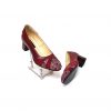 Pantofi dama din piele naturala - Bordo Box cu Antilopa si Pietre Bordo - C44 BBAPB
