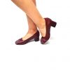 Pantofi dama din piele naturala - Bordo Box cu Antilopa si Pietre Bordo - C44 BBAPB