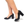 Pantofi dama din piele naturala - Negru Box cu Negru 3D - R9 NBN3D