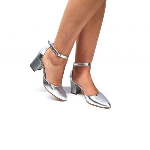 Sandale dama din piele naturala Argintiu - D14 AG