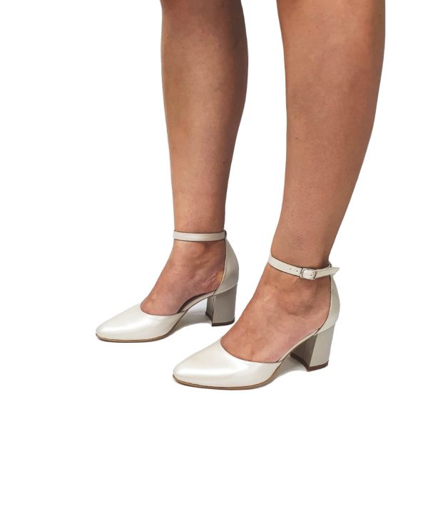 Sandale dama din piele naturala Bej sidef - D14 BS