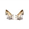Pantofi dama din piele naturala - Bej sidef cu firicel auriu- A12 BSFA