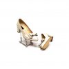Pantofi dama din piele naturala - Bej sidef cu firicel auriu- A12 BSFA